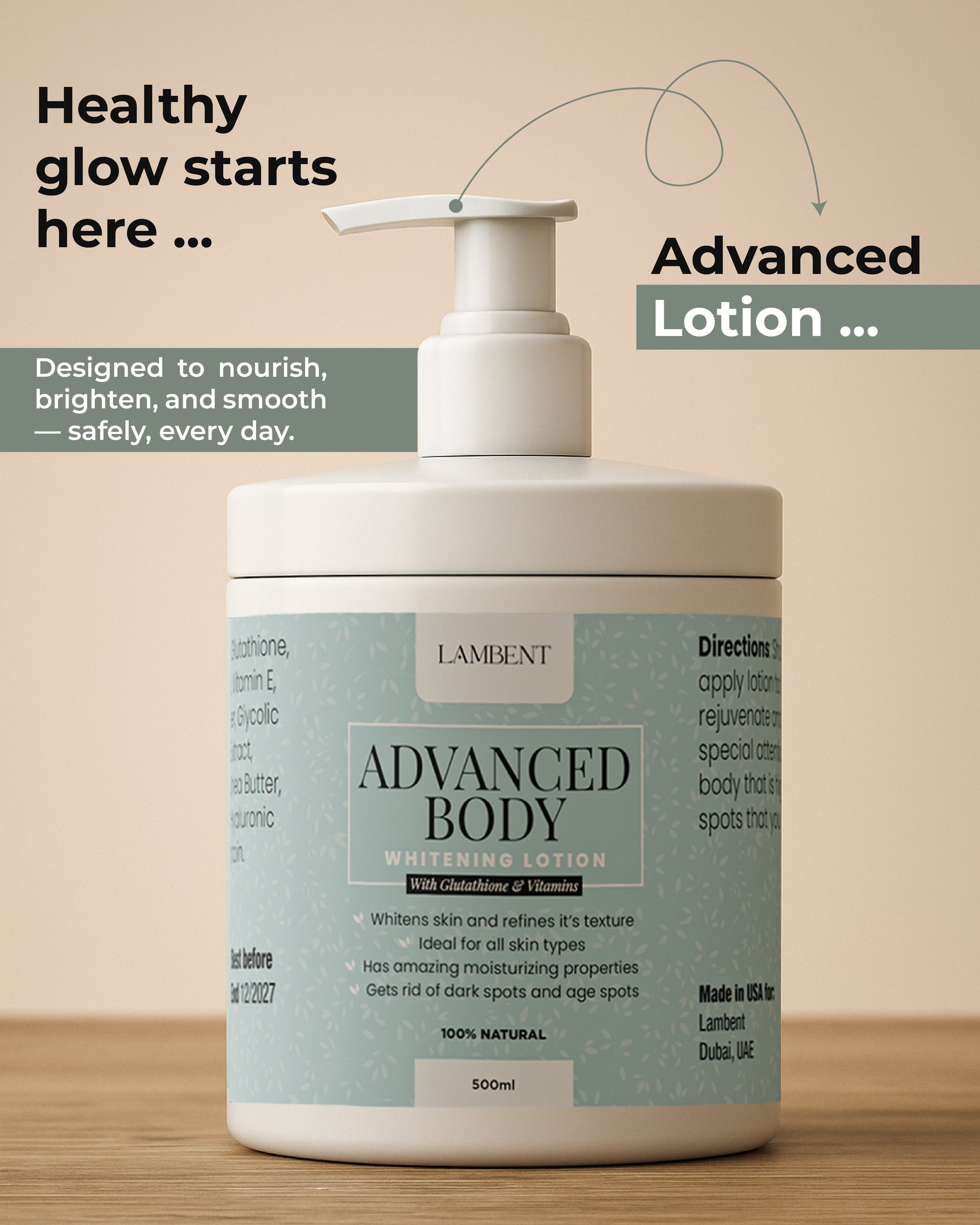 Advanced body whitening lotion