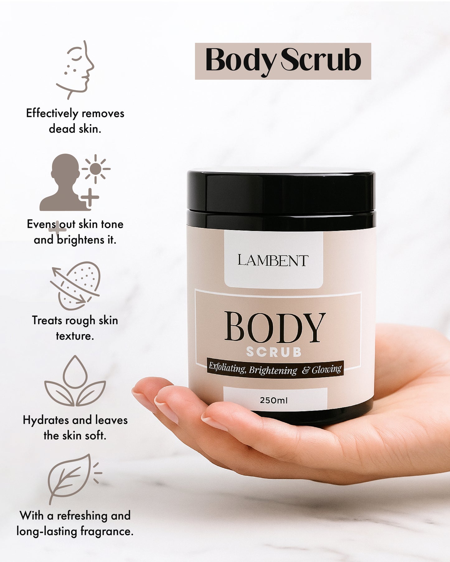 Brightening Body Scrub – Exfoliate, Lighten & Reveal Glowing Smooth Skin